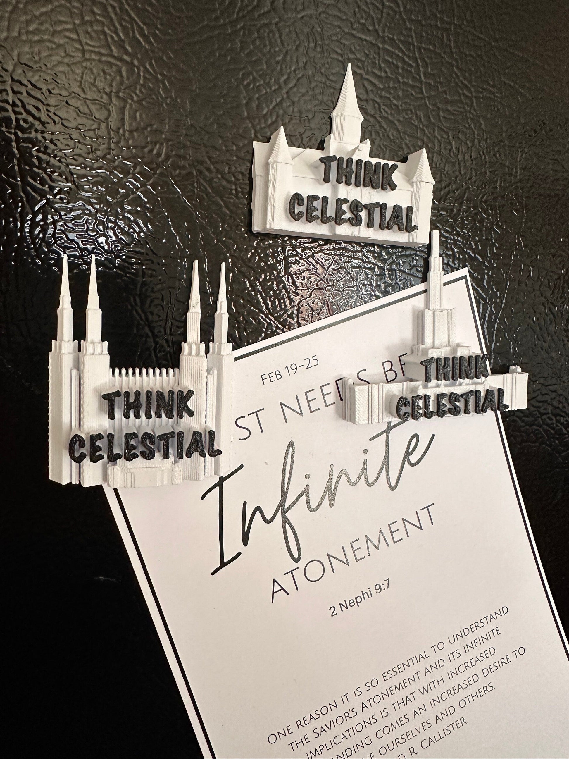 Think Celestial Temple Magnets | 3D Printed-CONTACT ME For Large Orders-Perfect Primary Relief Society Gift-Refrigerator-LDS Mormon Temple