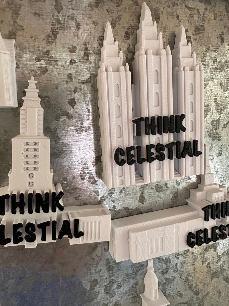 Think Celestial Temple Magnets | 3D Printed-CONTACT ME For Large Orders-Perfect Primary Relief Society Gift-Refrigerator-LDS Mormon Temple